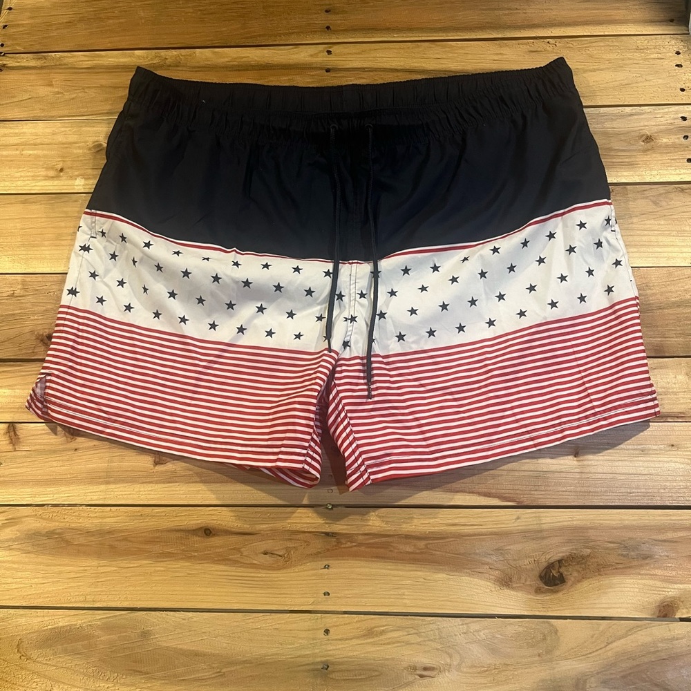 American Flag swimming trunks 3XL